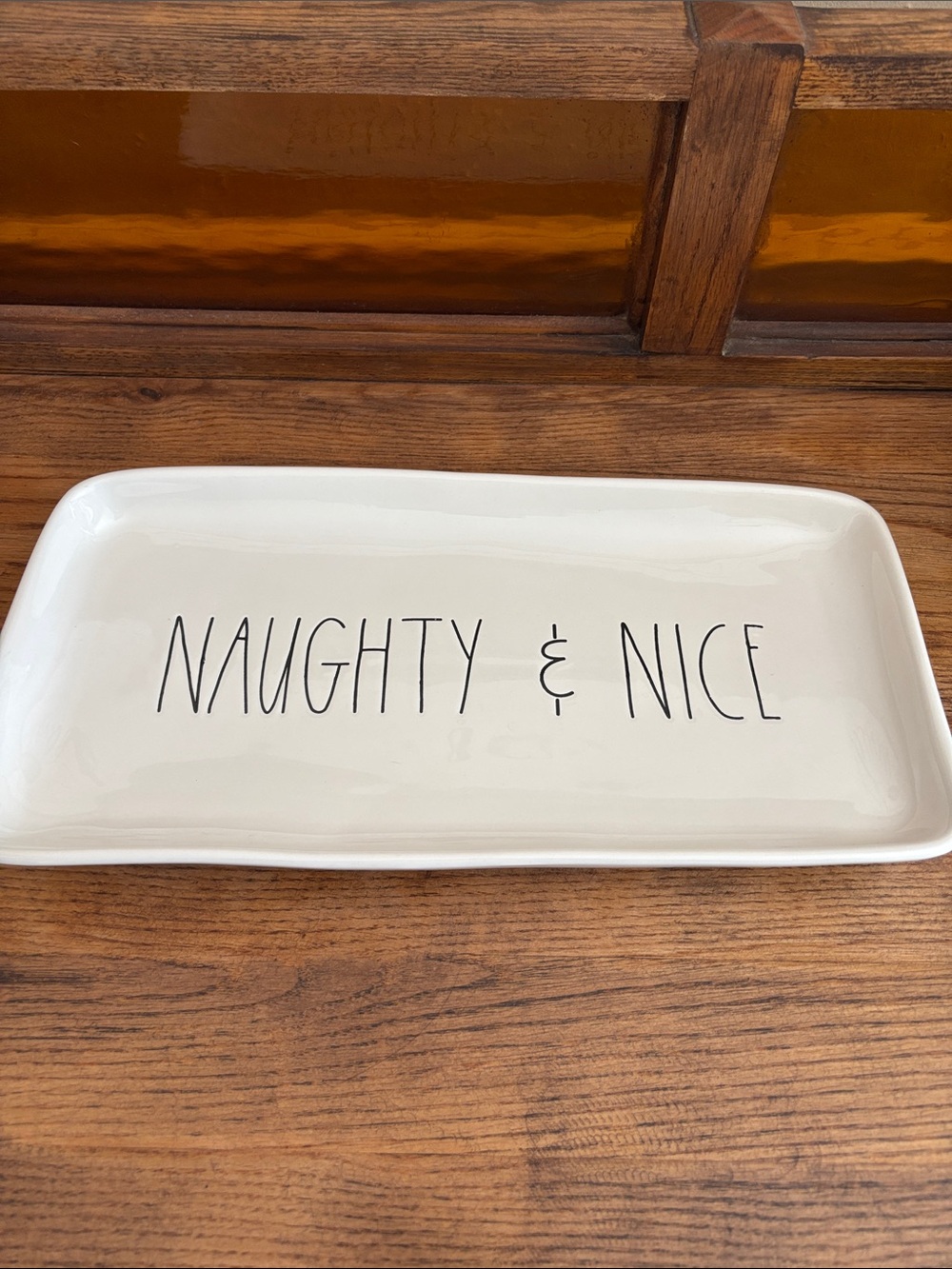 Rae Dunn Ceramic 'Naughty & Nice' Serving Platter